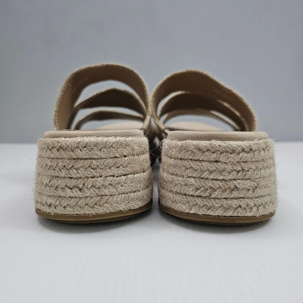 Eileen Fisher Mayla Espadrille Sandal Womens 8 Jute Platform Slide Summer - Picture 11 of 14